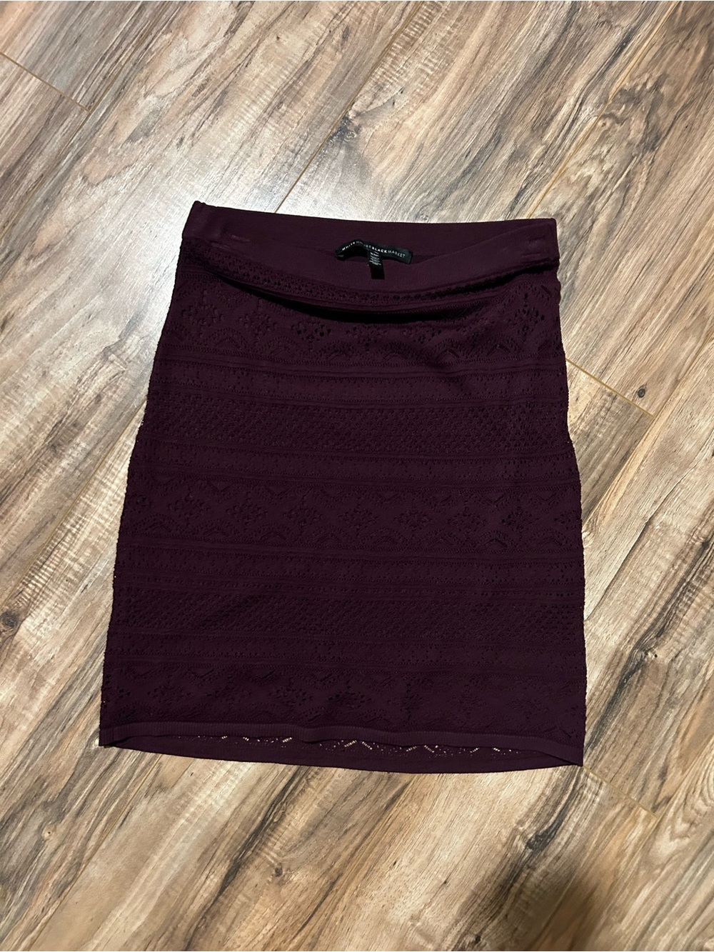 White House Black Market Burgundy Lace Pencil Skirt